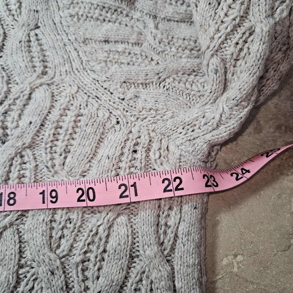 J Jill Sweater Womens 2X Beige Cable Knit Soft Textured Fisherman Style Preppy - Picture 9 of 11